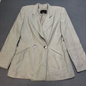 Dei Tre Neiman Marcus Italy Cotton Rayon Grey Blazer Jacket Coat Size 42